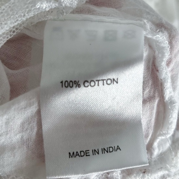 Muche Et Muchette Jolene White Boho Lace Peasant Blouse Cotton One Size - Picture 6 of 7